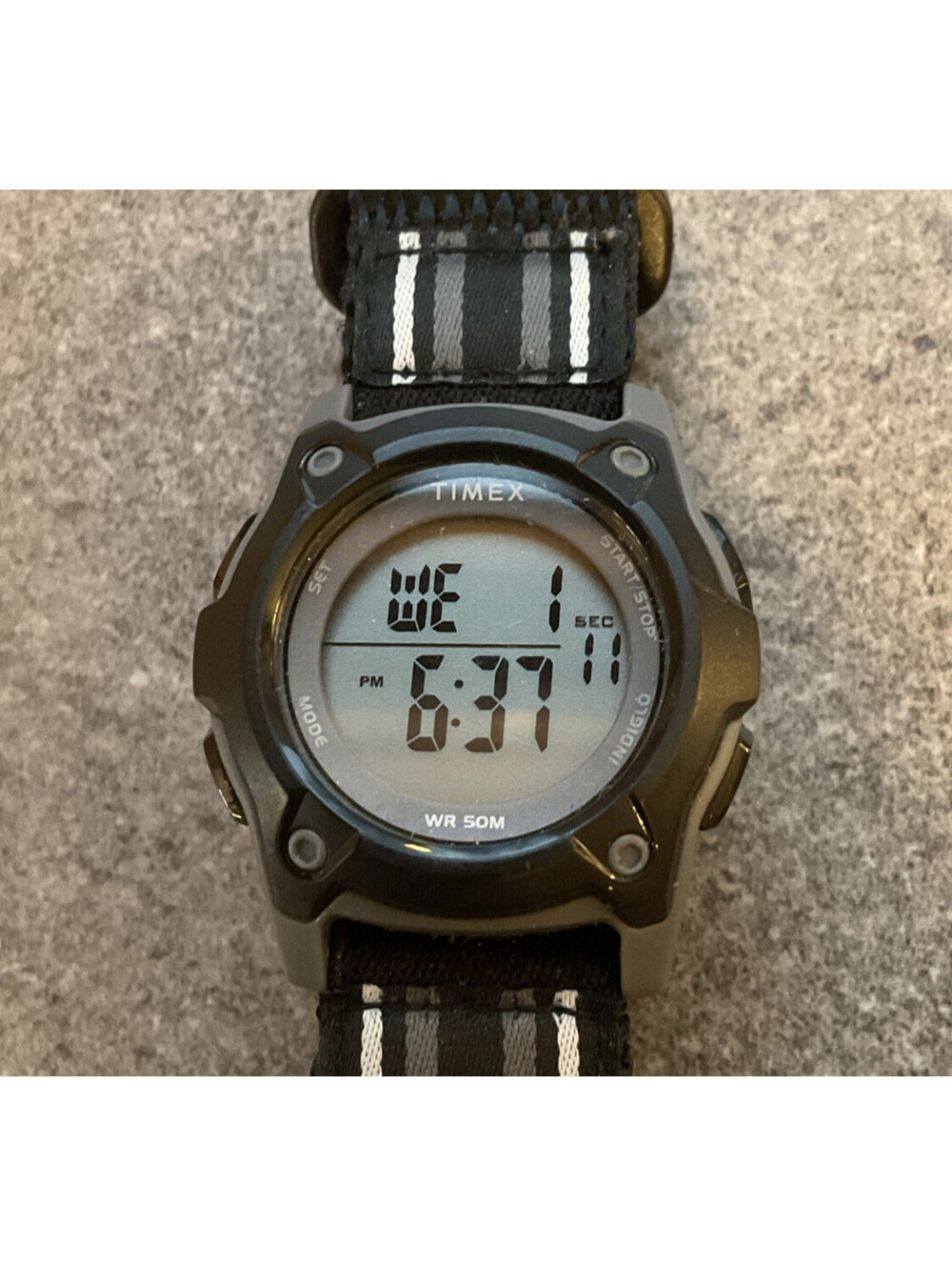 Timex Womens Digital Watch 35mm Gray And Black Resin Case Quick Release Band A7